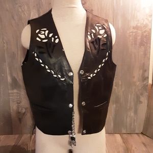 Unik leather motorcycle vest